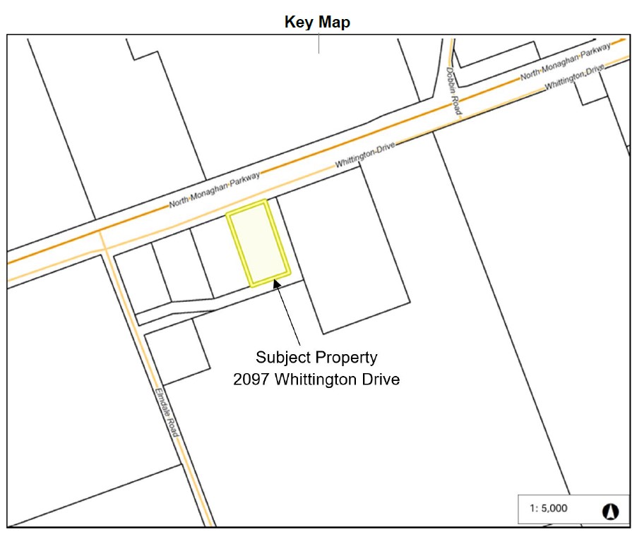 Key Map showing subject property 2097 Whittington Drive