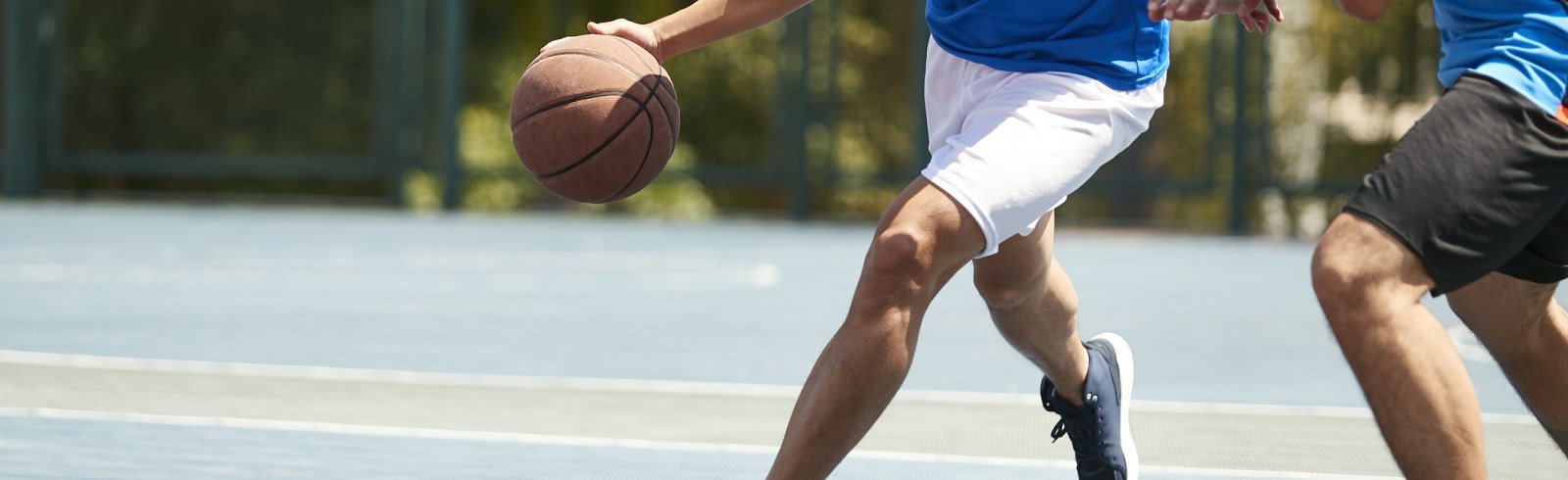 kids playing basketball outside